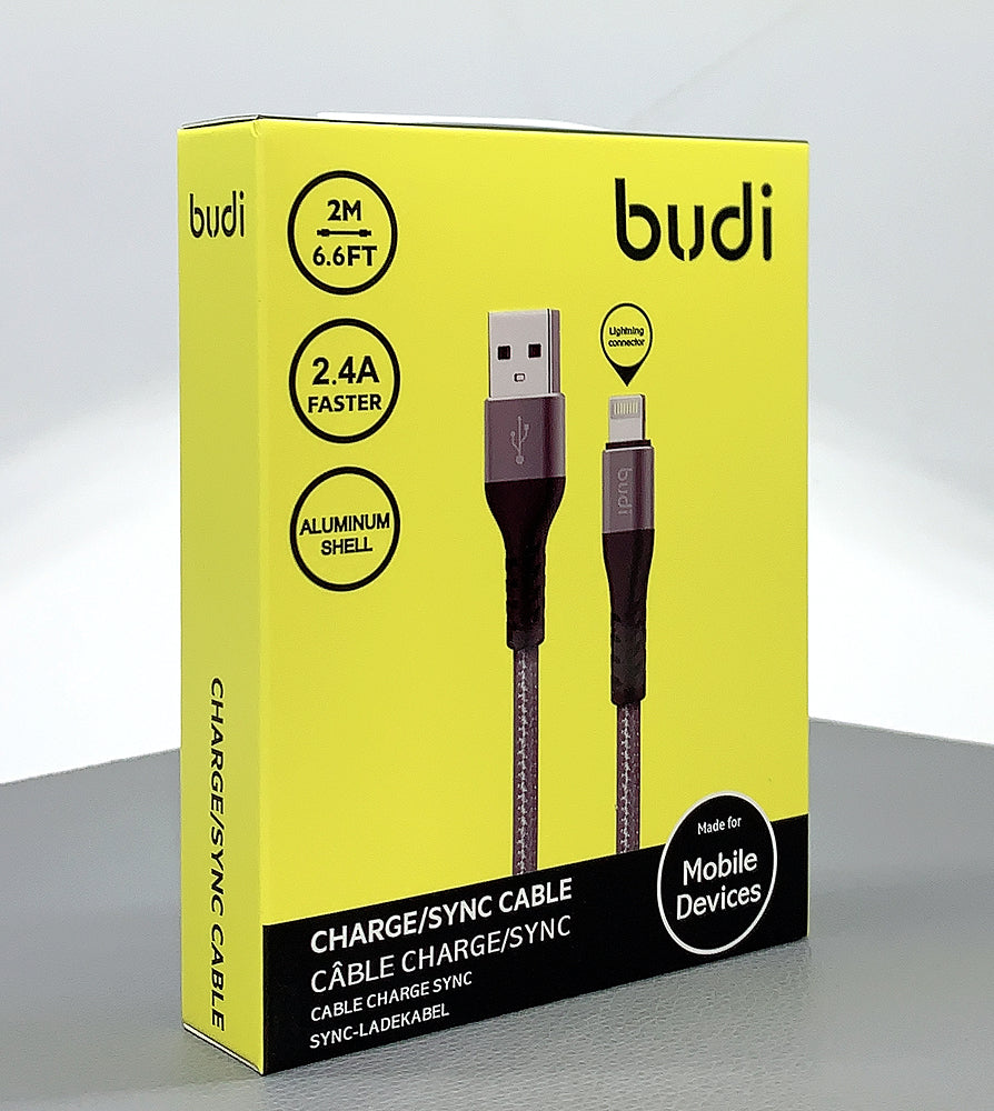 Budi DC197L20H 2m USB-A to Lightning cable