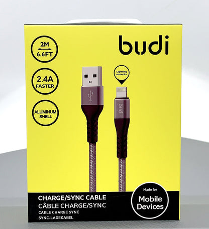 Budi DC197L20H 2m USB-A to Lightning cable
