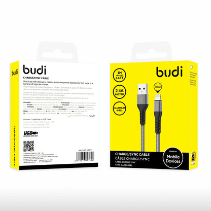Budi DC197L20H 2m USB-A to Lightning cable