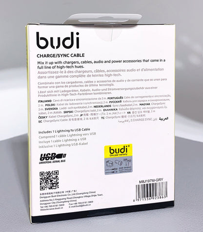 Budi DC197M20H 2m USB-A to Micro cable