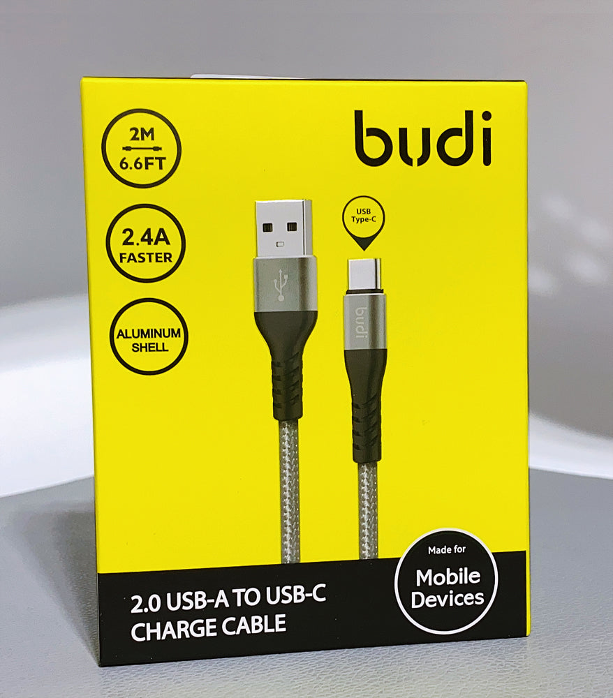 Budi DC197T20H 2m USB-A to C cable