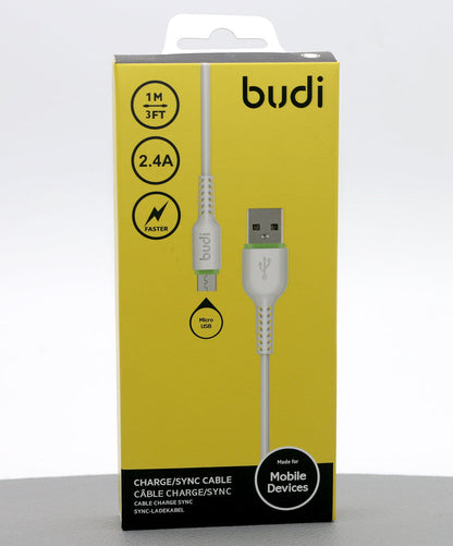 Budi DC158M10W 1m USB-A to Micro cable