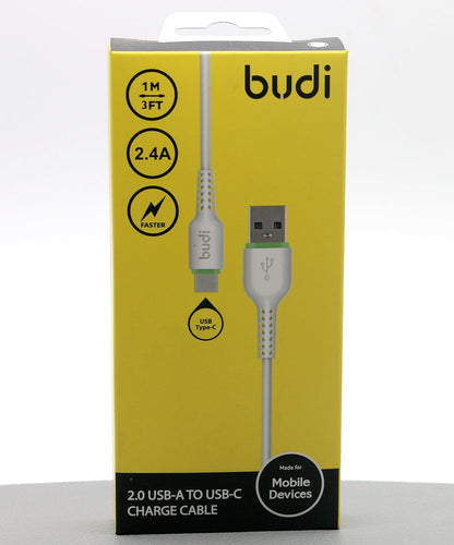 Budi DC158T10W 1m USB-A to C cable