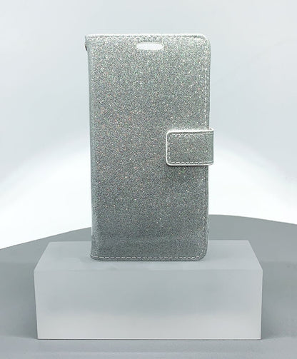 Case for iPhone 16 6.1 glitter Bluemoon wallet