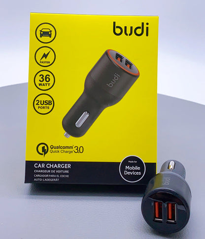 Budi CC109Q 36W 2USB Car Charger