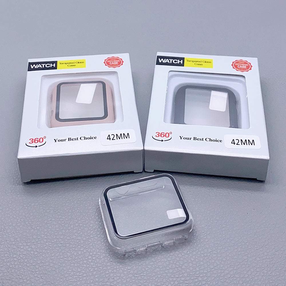 360 Case with glass screen protector For Apple Watch