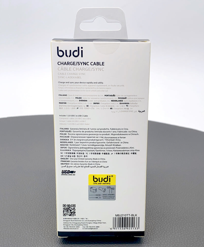 Budi M8J210TT/DC210TT10 1m 65W Type-C to C cable