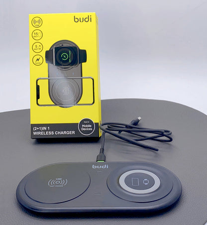 Budi 3 in 1 15W Wireless Charger For iOS/Android Apple Watch WL3500