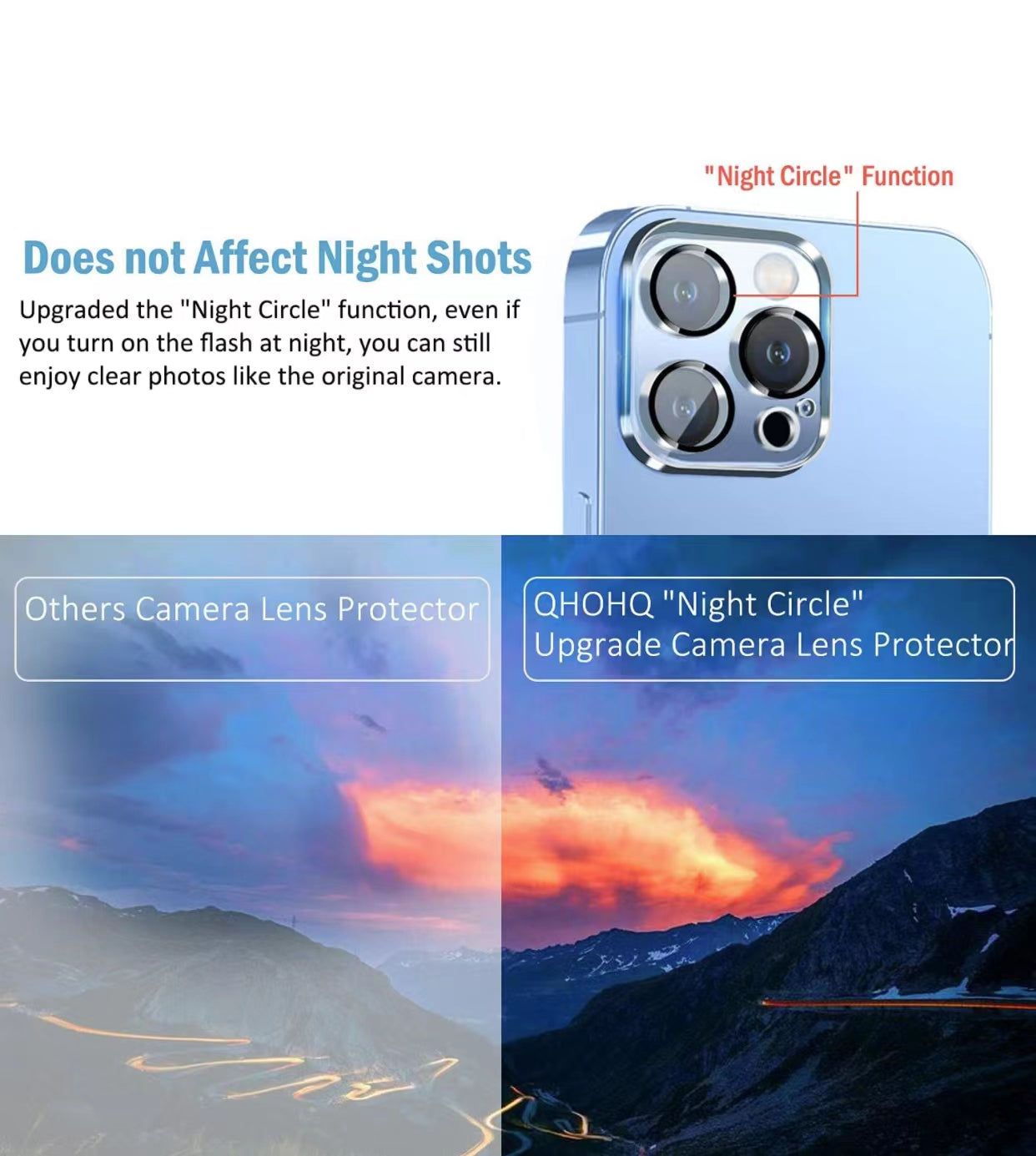 Camera lens glass screen protector for iPhone