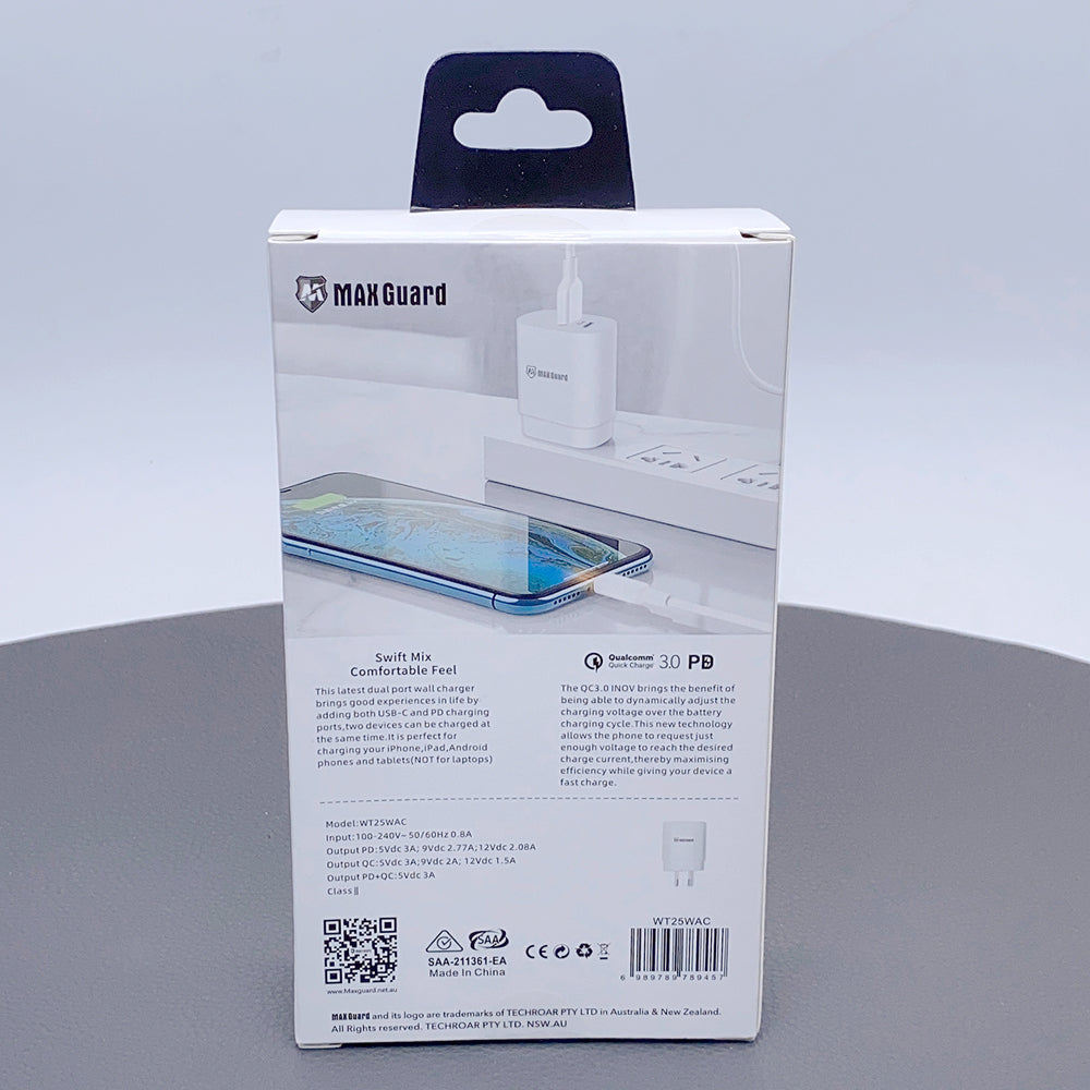 Maxguard WT25WAC PD 25W wall charger (support super fast charging)