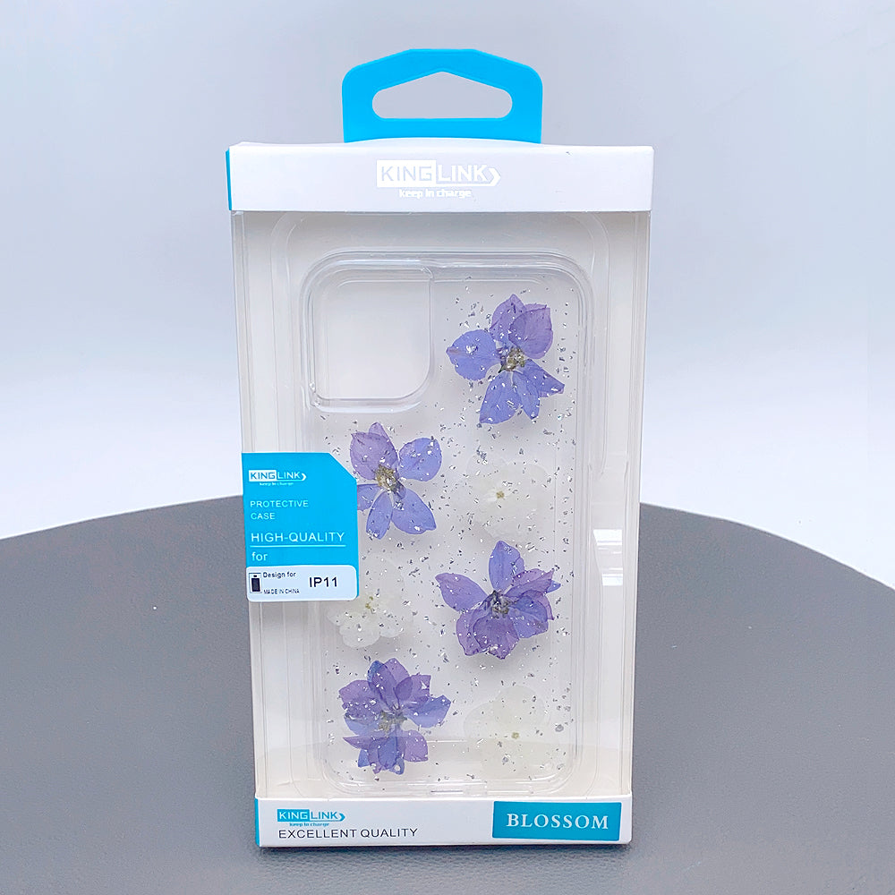 Case for Iphone 13 6.1 real flower blossom  (14 6.1 fit)