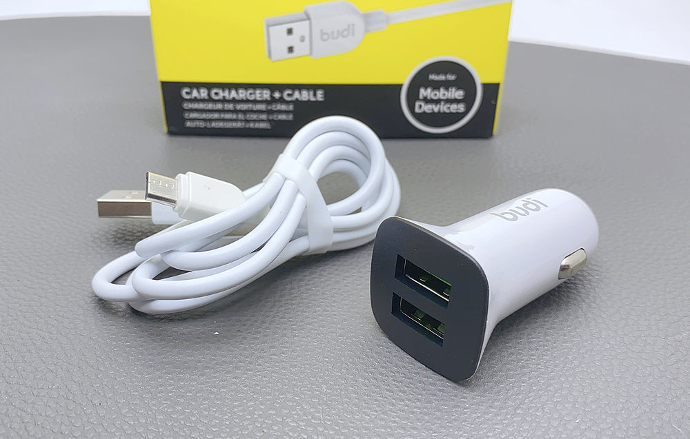 Bud CC631LW 2.4A 2USB Car Charger with USB-A to Micro Combo