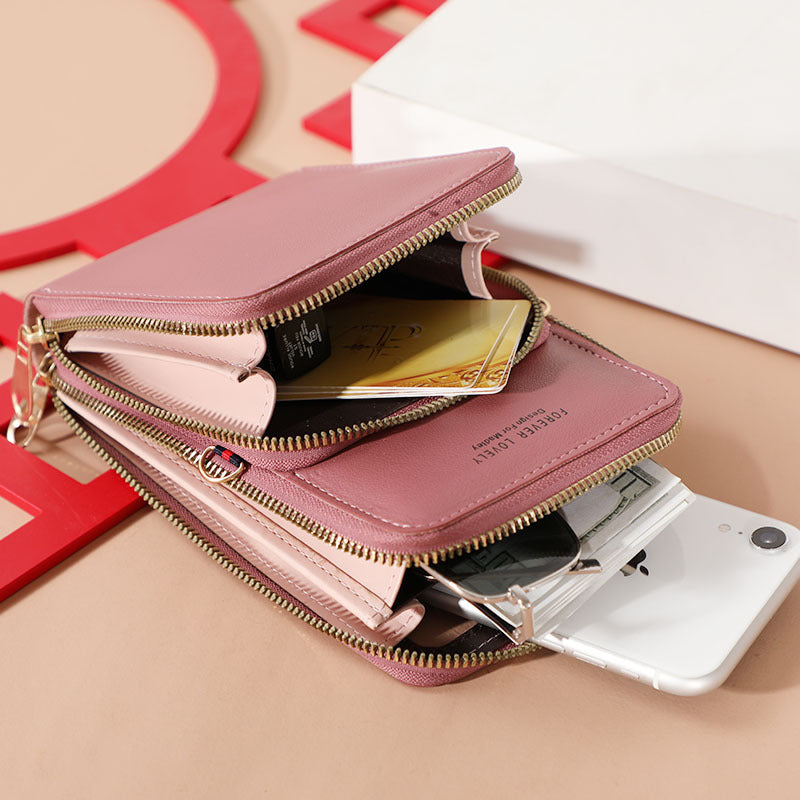 Carry pouch universal shoulder zip belt bag for phone