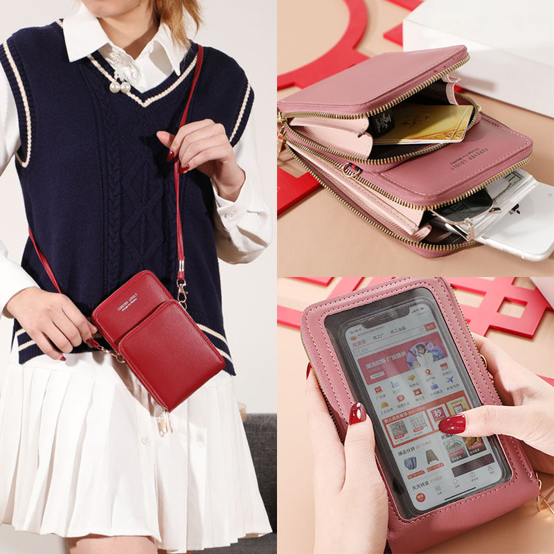 Carry pouch universal shoulder zip belt bag for phone
