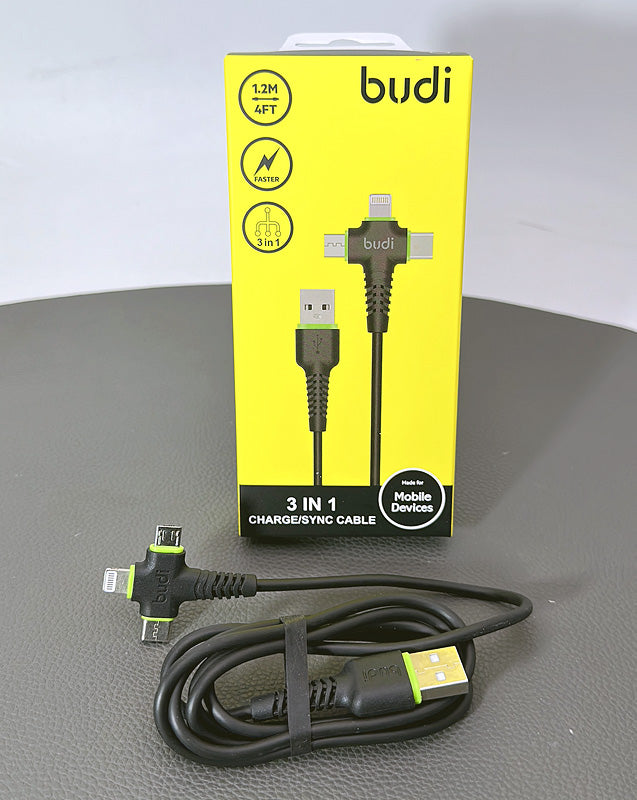 Budi M8J150+ plus 1.2m 3 in 1 cable