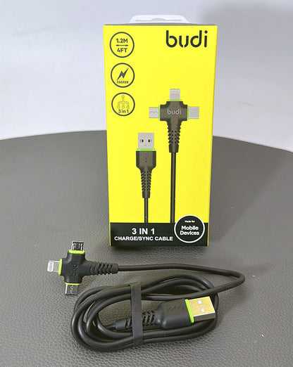 Budi M8J150+ plus 1.2m 3 in 1 cable