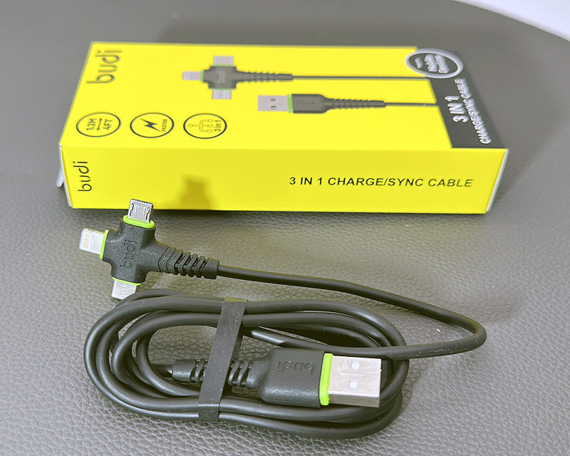 Budi M8J150+ plus 1.2m 3 in 1 cable