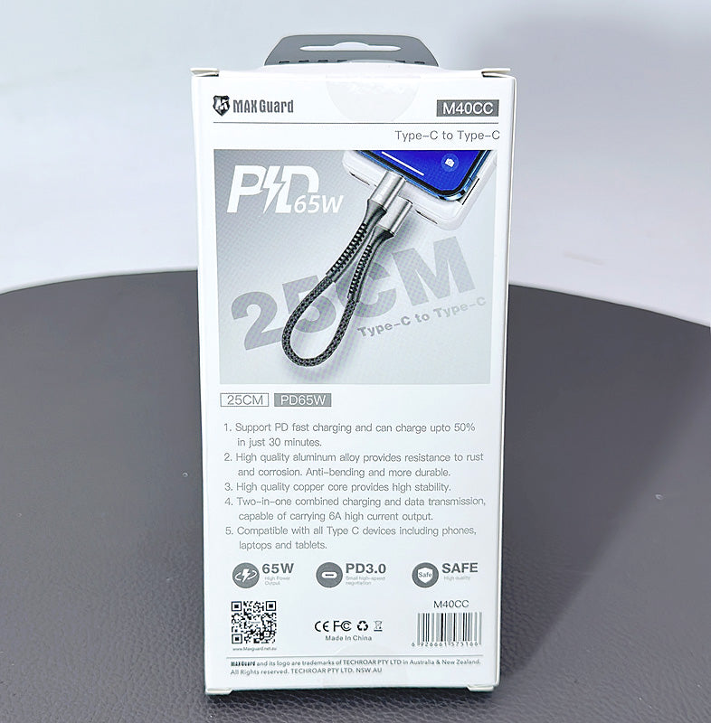 Maxguard M40CC 25cm 65W Type-C to C cable