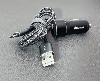 Maxguard MC039C 3.1A 2USB car charger with USB-A to C combo