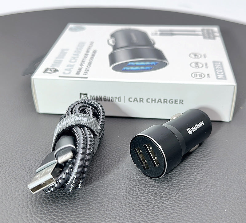 Maxguard MC039L 3.1A 2USB car charger with USB-A to Lightning combo