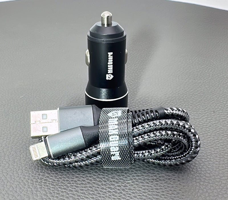 Maxguard MC039L 3.1A 2USB car charger with USB-A to Lightning combo