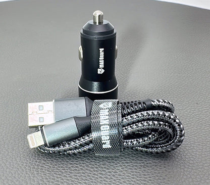 Maxguard MC039L 3.1A 2USB car charger with USB-A to Lightning combo