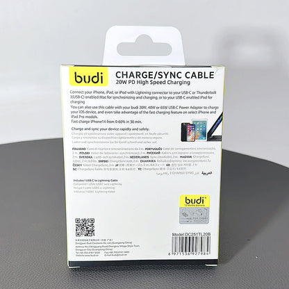 Budi DC251TL20 2m 20W Type-C to Lightning Cable