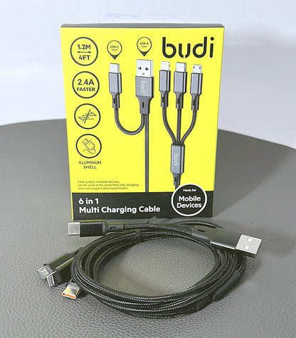 Budi DC203T512B  1.2m 6 in 1 cable