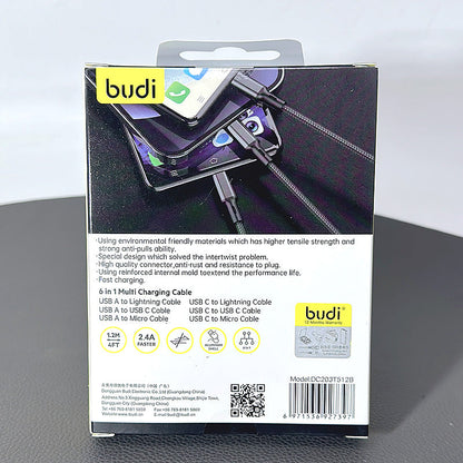 Budi DC203T512B  1.2m 6 in 1 cable