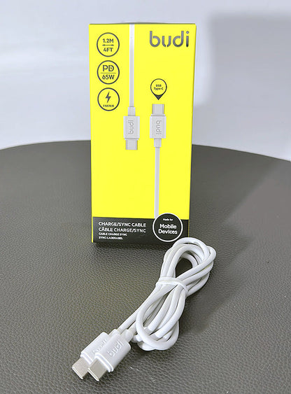 Budi DC023TT12 1.2m 65W Type-C to C cable