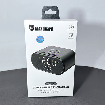 Maxguard MW05 2 in 1 15W Alarm Clock Wireless Charger