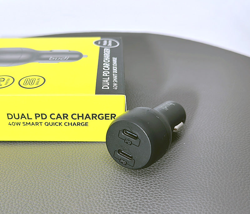 Budi CC108R 40W USB C+C car charger