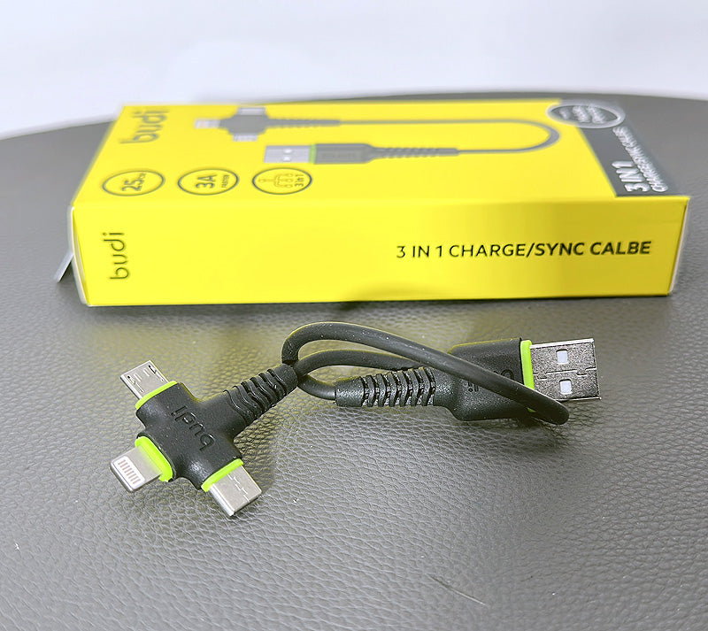 Budi DC150+ plus025 25cm 3 in 1 cable