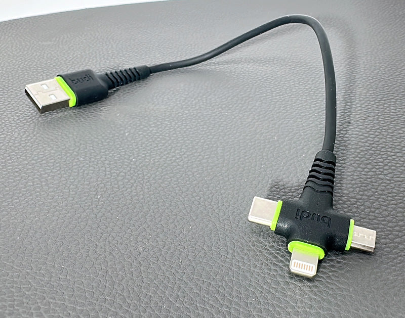 Budi DC150+ plus025 25cm 3 in 1 cable
