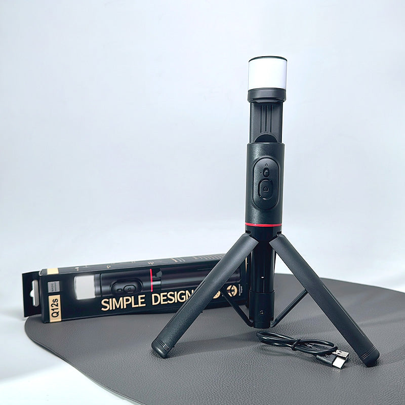 Wireless Selfie Tripod with Fill Light, Simple Design Q12S