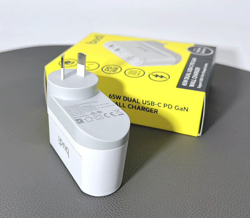 Budi M8J030AR PD 65W Dual USB-C GaN wall charger