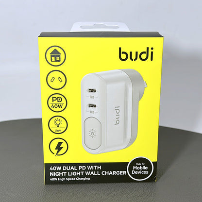Budi M8J030AD PD 40W with night light wall charger