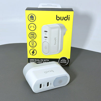 Budi M8J030AD PD 40W with night light wall charger
