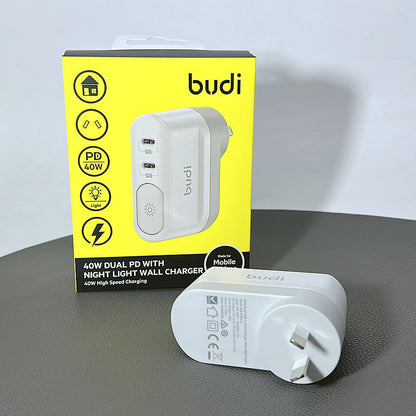 Budi M8J030AD PD 40W with night light wall charger