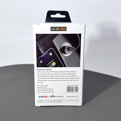 Mobigo GO210PD 36W + 36W Dual PD car charger