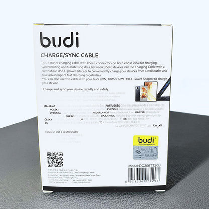 Budi DC206TT20B 2m 65W Type-C to C cable