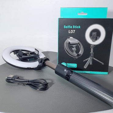 Wireless Selfie Stick with Dimmable Ring Light 360 Rotation L07