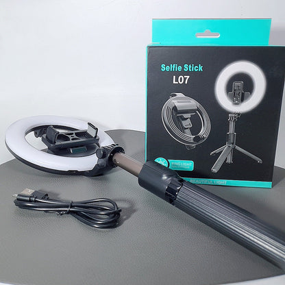 Wireless Selfie Stick with Dimmable Ring Light 360 Rotation L07
