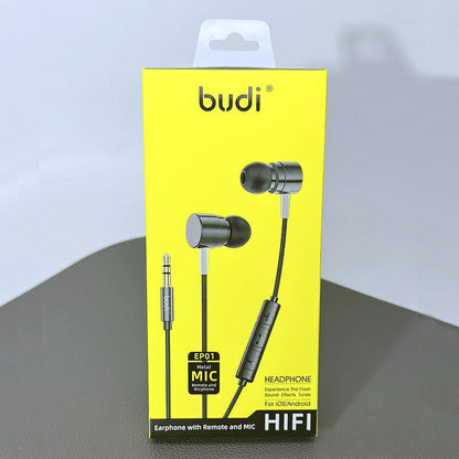 Budi EP01 3.5mm Aux HIFI MIC earphone