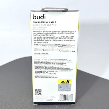 Budi DC210TLS18 1.8M 20W Type-C to Lightning cable