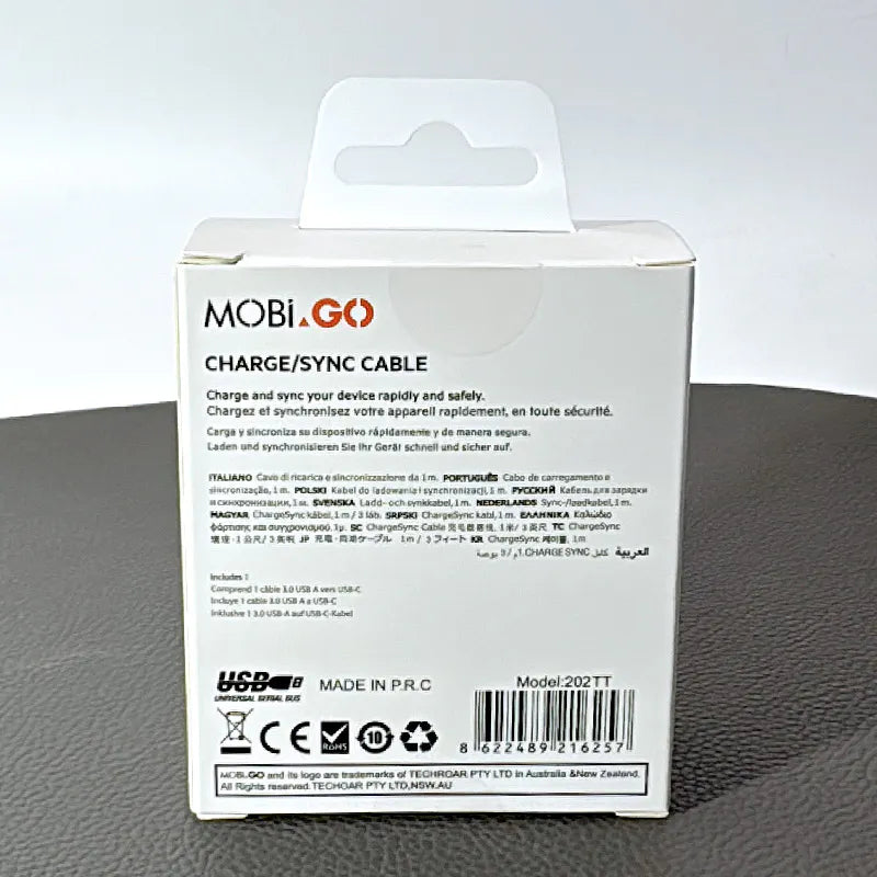 Mobigo 202TT 2m 65W Type-C to C cable