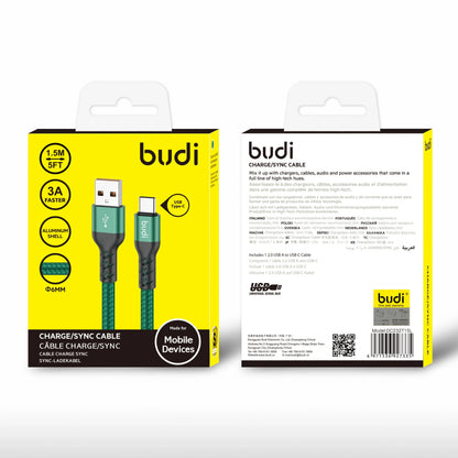 Budi DC232T15L 1.5m USB-A to C cable
