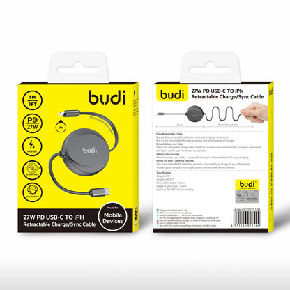 Budi DC257TL10B 1m 27W Type-C to Lightning Cable