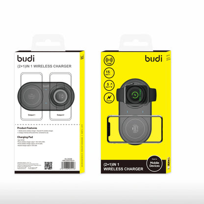 Budi 3 in 1 15W Wireless Charger For iOS/Android Apple Watch WL3500