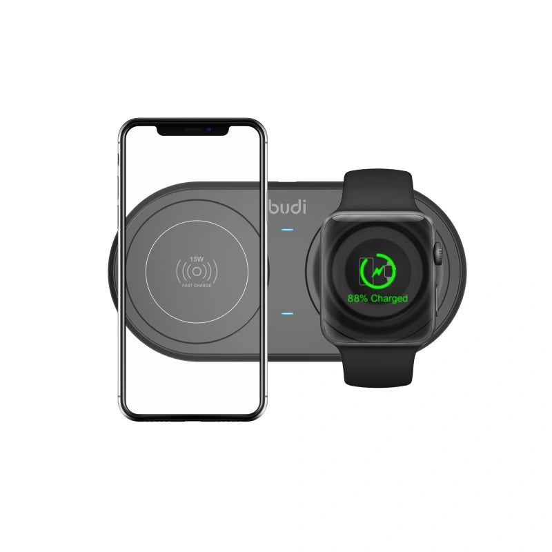 Budi 3 in 1 15W Wireless Charger For iOS/Android Apple Watch WL3500